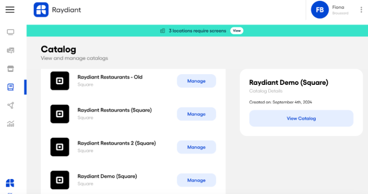 Square POS Connector - Creating a Catalog in Raydiant CX