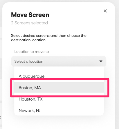 Your Screens page