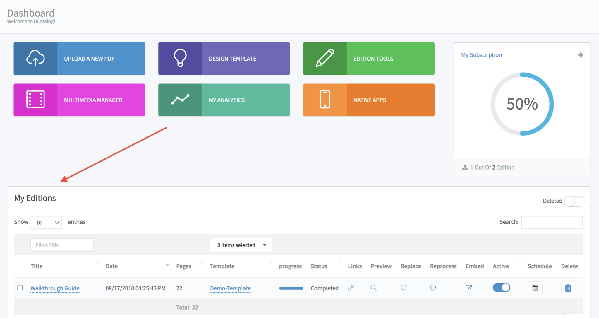 How Do I Display My DCatalog Screen?