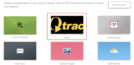 How do I display Qtrac on my Raydiant screens?