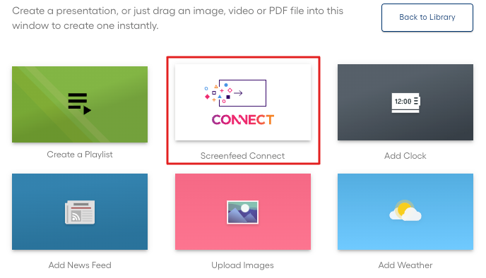 How do I display Screenfeed Connect on my Raydiant screens?