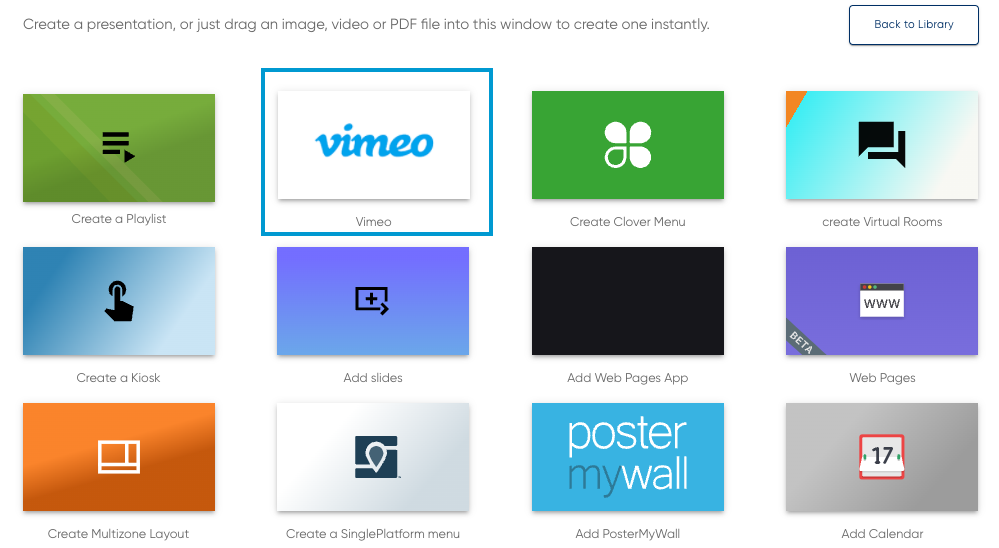 How do I display Vimeo videos on my Raydiant screens?